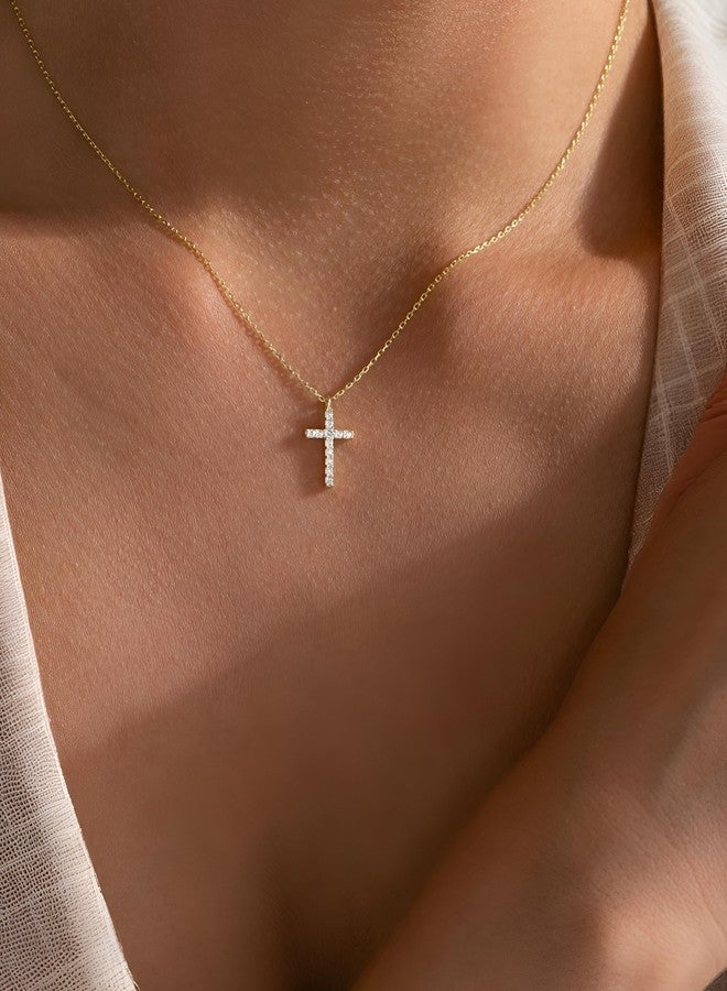 MIDDLUX Diamond Cross Necklace for Women, Dainty Gold Pendant Necklace, Religious Faith Gifts for Daughter Sister Girlfriends Wife - Image 4
